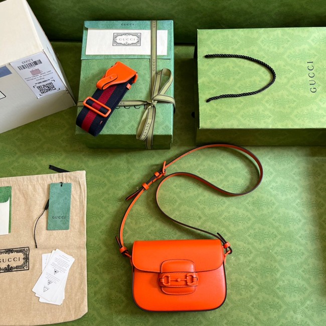 Gucci Horsebit 1955 small shoulder bag 726226 Orange