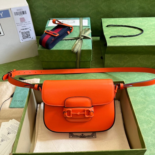 Gucci Horsebit 1955 small shoulder bag 726226 Orange