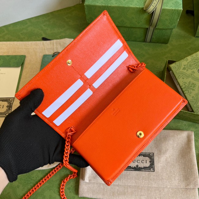 Gucci Horsebit 1955 wallet with chain 621892 orange