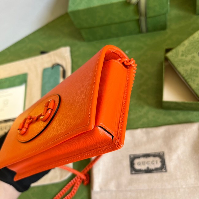Gucci Horsebit 1955 wallet with chain 621892 orange