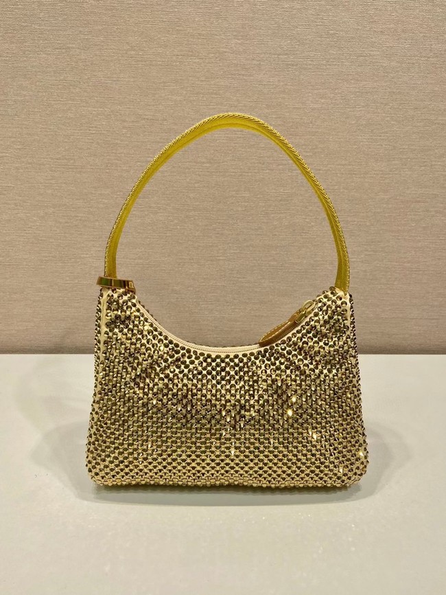 Prada Satin mini-bag with crystals 1BC515 gold 