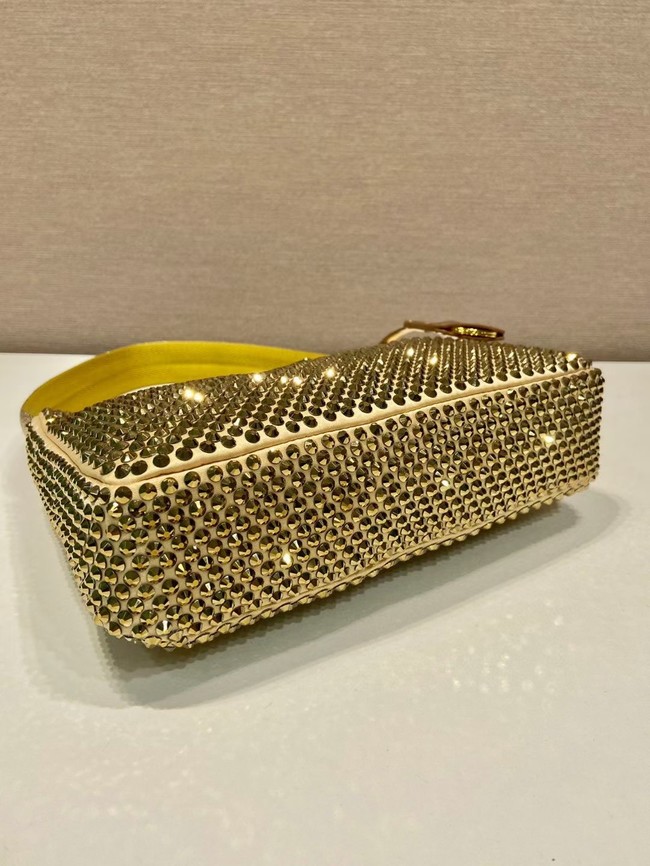Prada Satin mini-bag with crystals 1BC515 gold 
