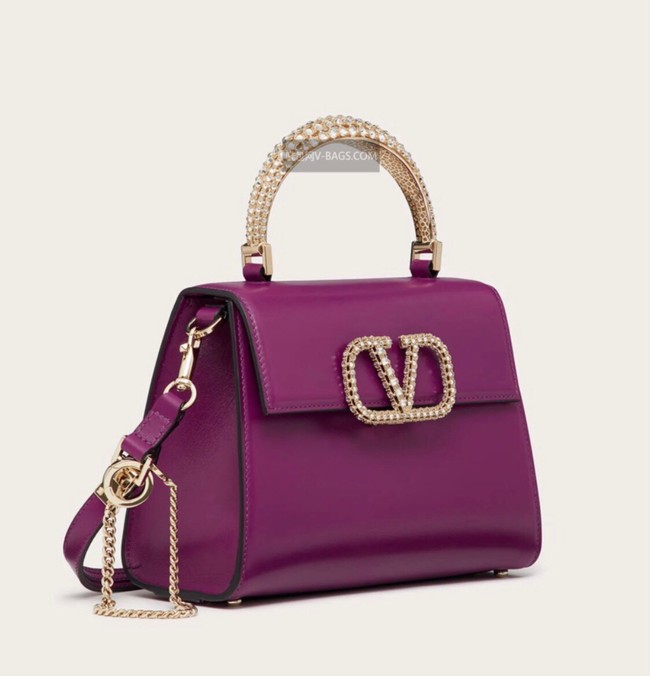 VALENTINO VSLING SMALL LOCO imitation crystal shoulder bag WB0F53NQ purple