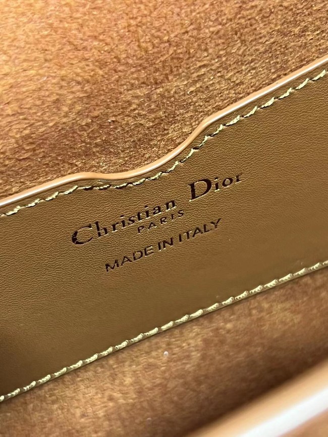 DIOR BOBBY FRAME BAG Cognac-Colored Box Calfskin M9333U brown