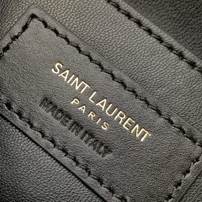 SAINT LAURENT SOLFERINO MEDIUM SATCHEL IN BOX LEATHER 634305 BLACK