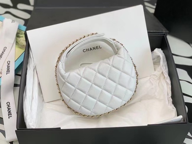 Chanel POUCH Lambskin & Gold-Tone Metal AP3095 White