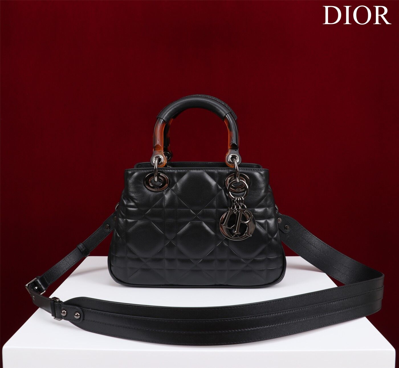 LADY DIOR TOP HANDLE SMALL BAG Latte Cannage Lambskin C0963 BACK