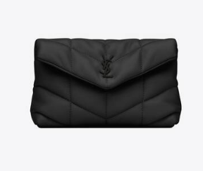 SAINT LAUREN PUFFER SMALL POUCH IN QUILTED LAMBSKIN 6508801 black