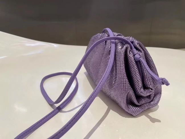 Bottega Veneta Mini crystals clutch with strap 585852 Purple