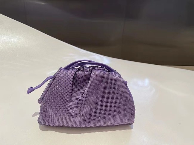 Bottega Veneta Mini crystals clutch with strap 585852 Purple