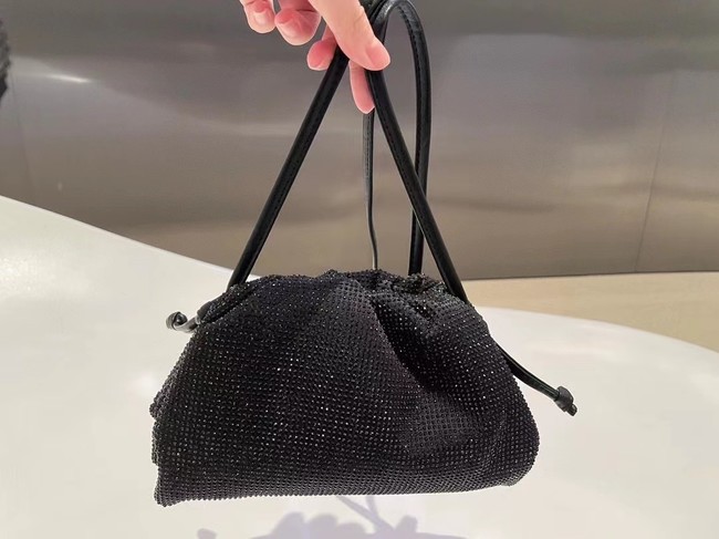 Bottega Veneta Mini crystals clutch with strap 585852 black