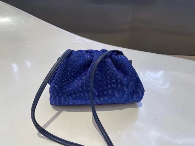 Bottega Veneta Mini crystals clutch with strap 585852 dark blue