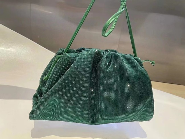 Bottega Veneta Mini crystals clutch with strap 585852 green