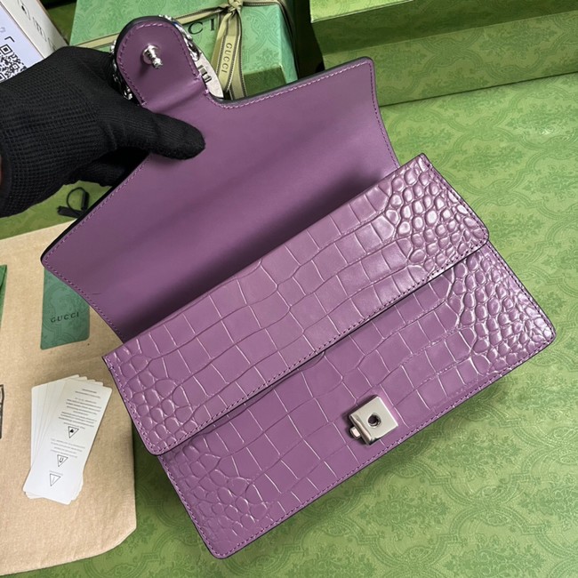 Gucci Dionysus Alligator pattern small shoulder bag 400249 purple