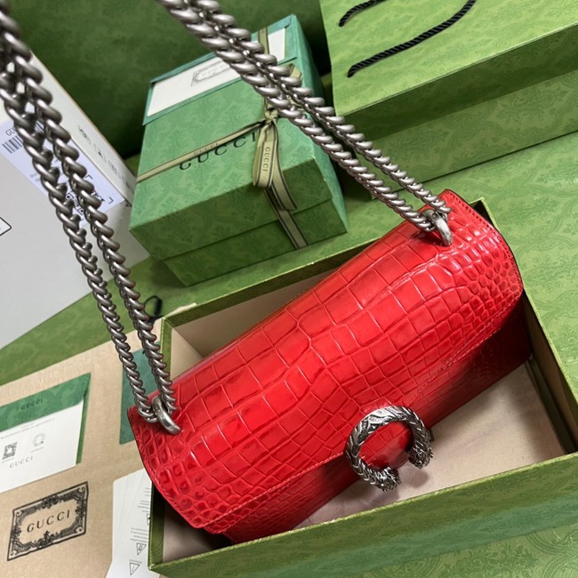 Gucci Dionysus Alligator pattern small shoulder bag 400249 red