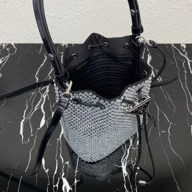 Prada Satin mini-bag with crystals 1BE067 black