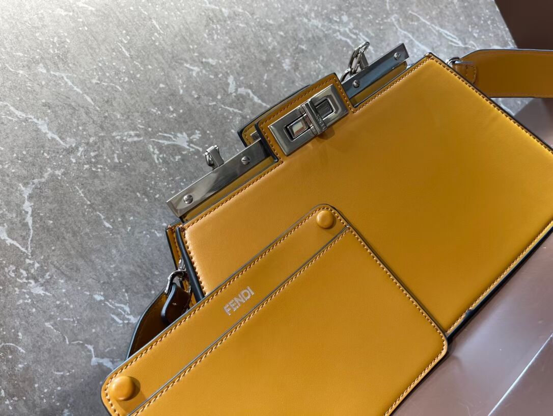 Fendi Peekaboo Cut Medium soft nappa leather bag 8BN340 YELLOW