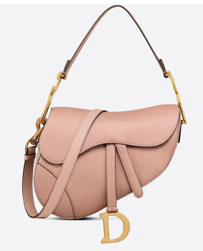 DIOR SADDLE BAG WITH STRAP Grained Calfskin M0455C Blush