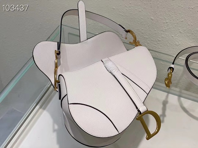 DIOR SADDLE BAG WITH STRAP Grained Calfskin M0455C Latte