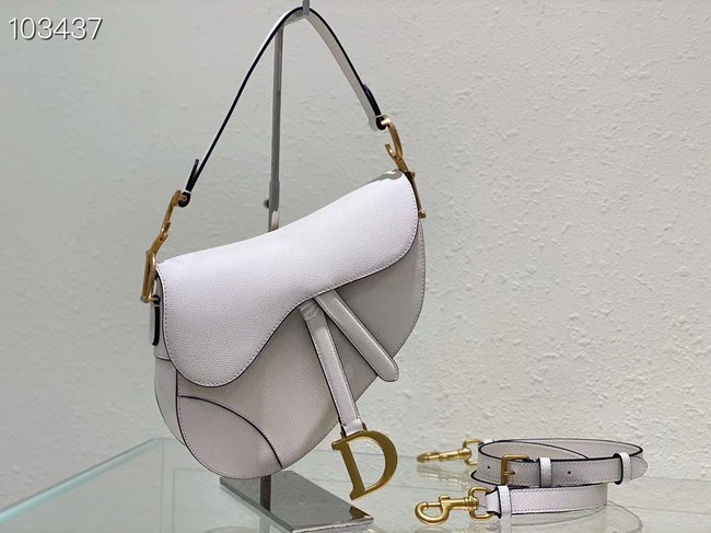 DIOR SADDLE BAG WITH STRAP Grained Calfskin M0455C Latte