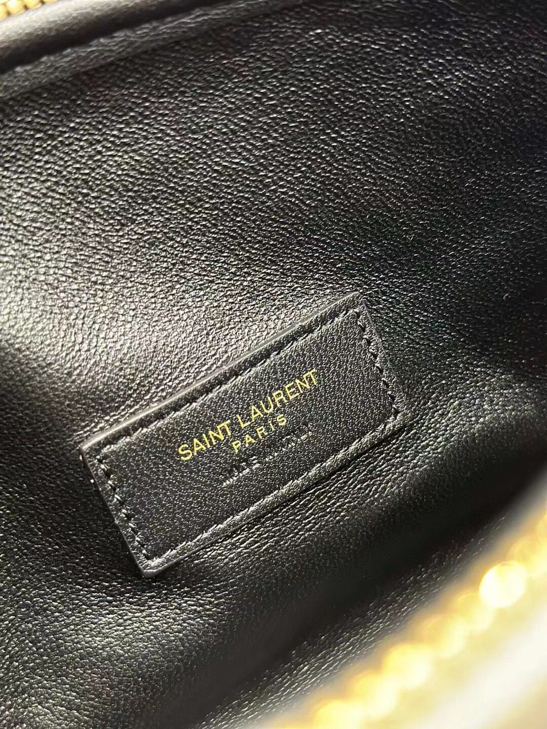 SAINT LAUREN GABY ZIPPED POUCH IN QUILTED LAMBSKIN 7336671 BLANC VINTAGE