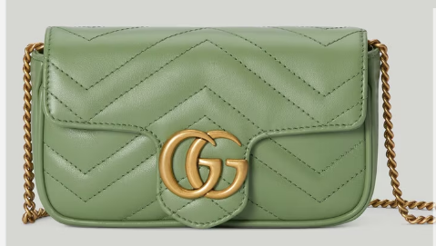 Gucci GG Marmont matelasse super mini bag 476433 Sage green