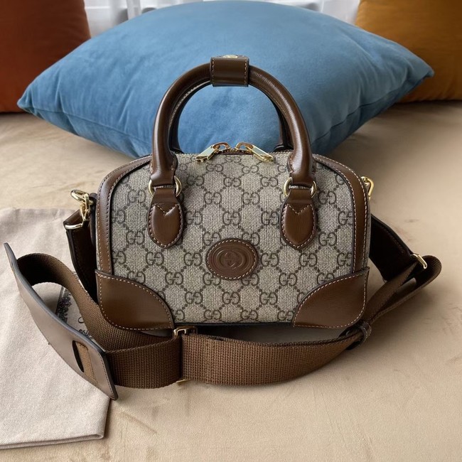 Gucci Small duffle bag with Interlocking G 723307 brown