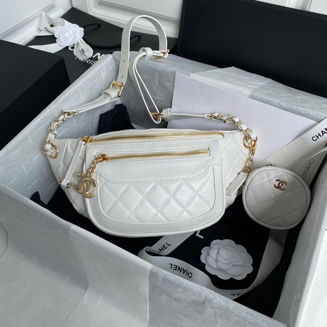 Chanel Bodypack Sheepskin Leather AS1077 white