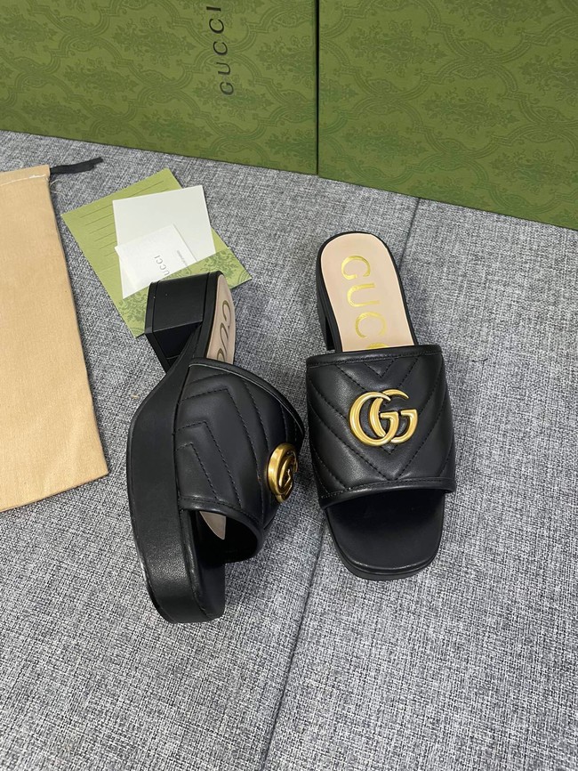 Gucci WOMENS DOUBLE G SLIDE SANDAL 93143-1