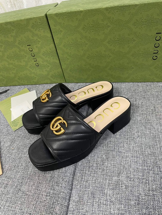 Gucci WOMENS DOUBLE G SLIDE SANDAL 93143-1