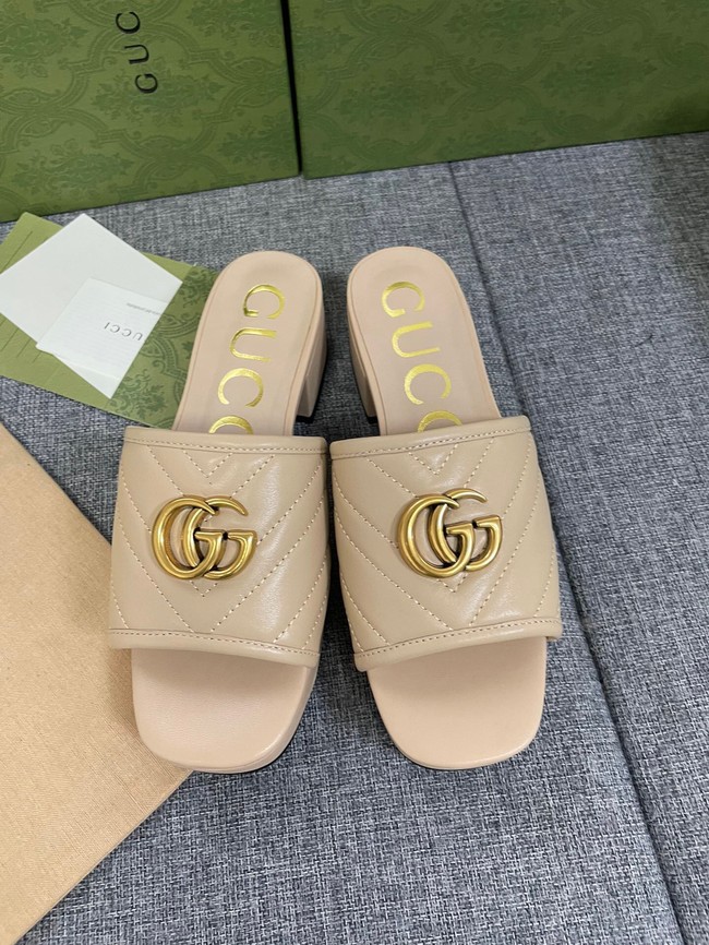 Gucci WOMENS DOUBLE G SLIDE SANDAL 93143-3