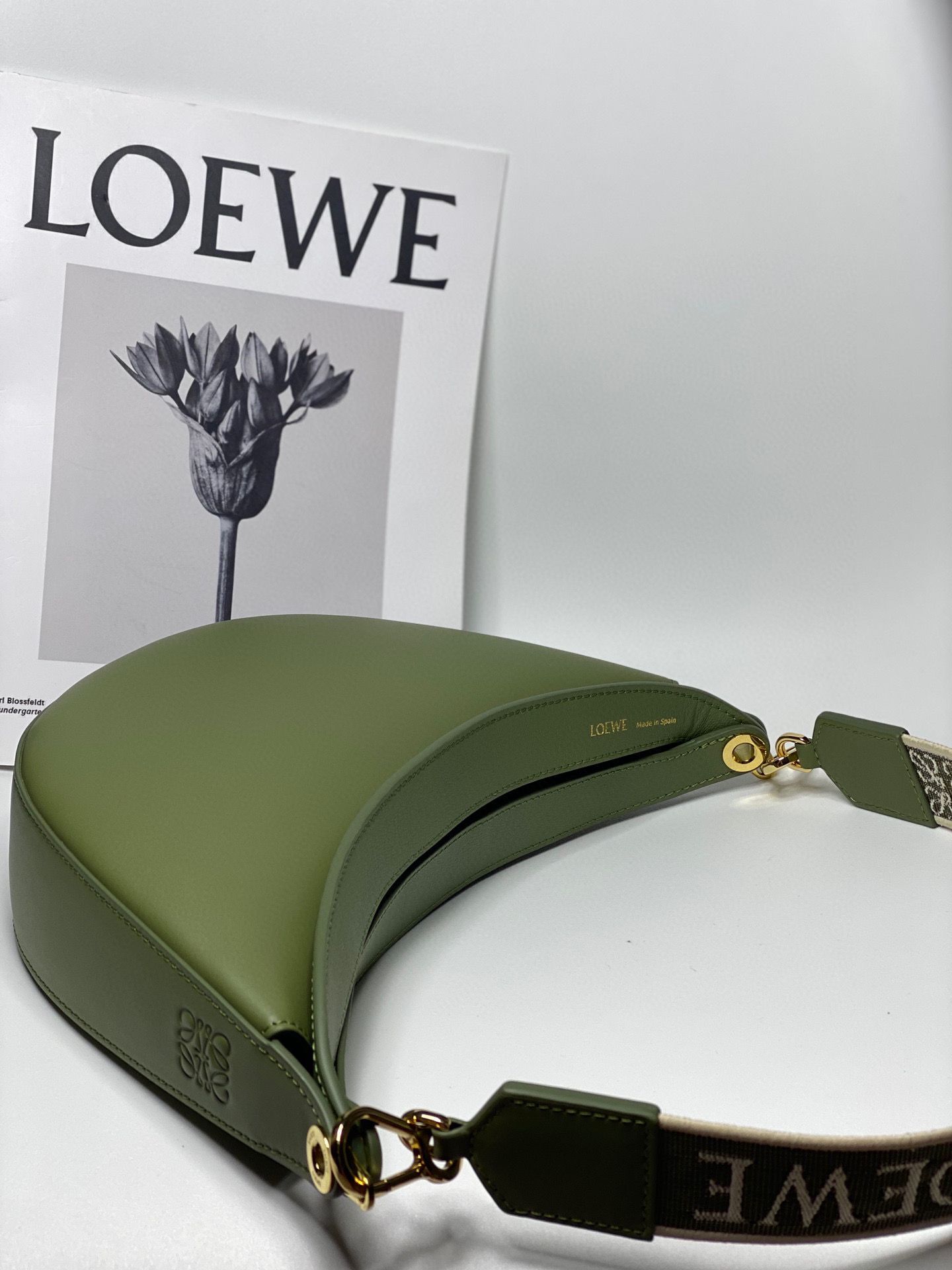 Loewe Original Leather Shoulder Handbag 3073 Green