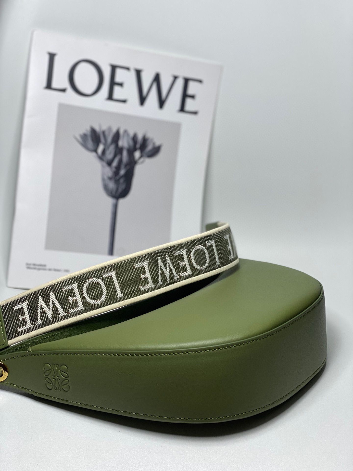 Loewe Original Leather Shoulder Handbag 3073 Green