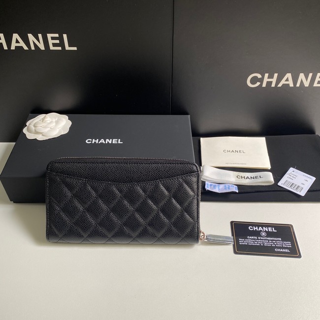 Chanel Calfskin Leather & Gold-Tone Metal AP0242 black