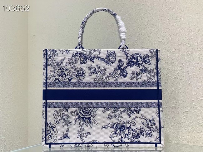 LARGE DIOR BOOK TOTE blue Multicolor Dior Jardin Botanique Embroidery M1286ZEA