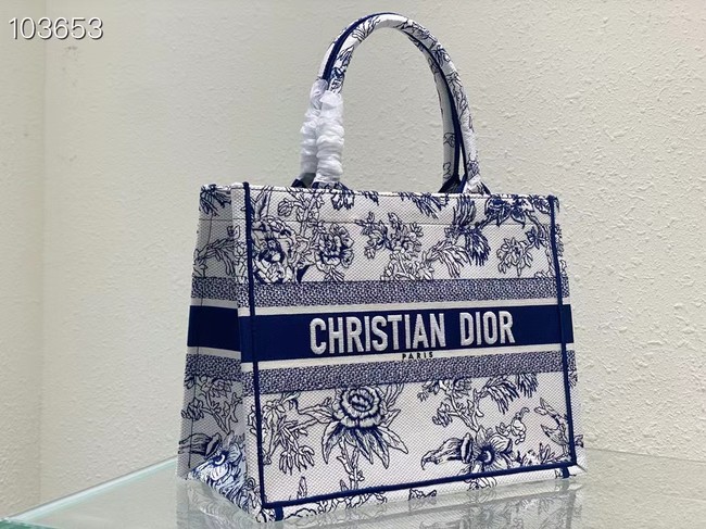 MEDIUM DIOR BOOK TOTE blue Multicolor Dior Jardin Botanique Embroidery M1296ZRZ