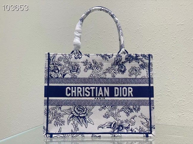 MEDIUM DIOR BOOK TOTE blue Multicolor Dior Jardin Botanique Embroidery M1296ZRZ