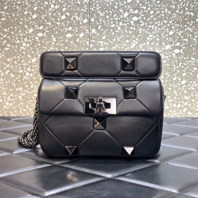 VALENTINO GARAVANI ROMAN STUD Small sheepskin bag 1W2B2299 black