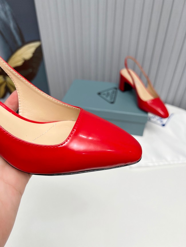 Prada Patent-leather slingback pumps 93174-2