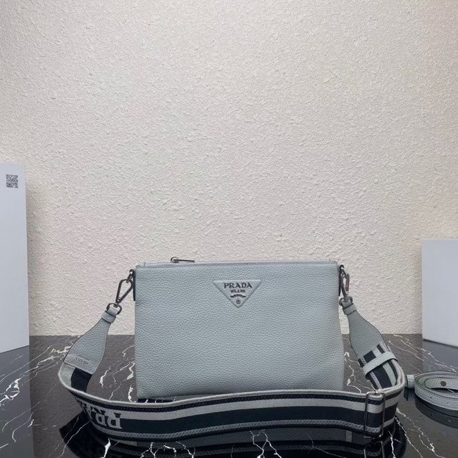 Prada Leather shoulder bag 1BH050 light blue