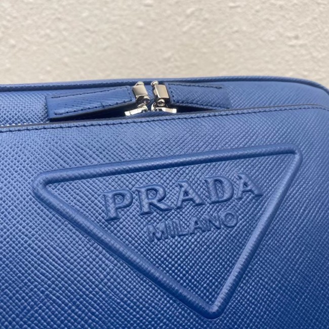 Prada Saffiano leather shoulder bag 2VH152 blue