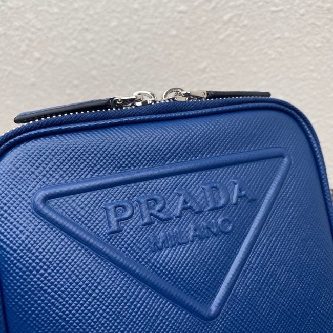 Prada Saffiano leather shoulder bag 2VH154 blue