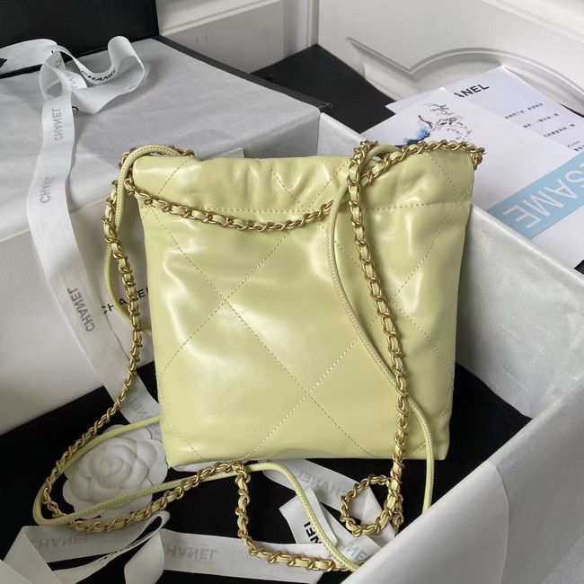 CHANEL 22 MINI HANDBAG AS3980 Light Yellow