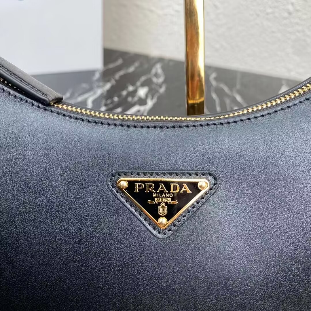 Prada leather shoulder bag 1BC194 black