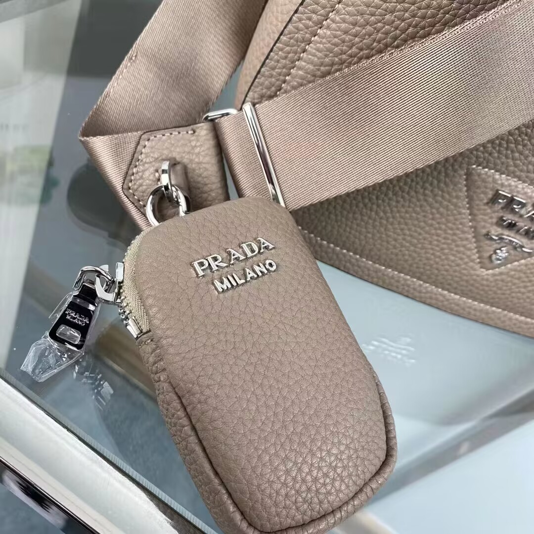  Prada Leather shoulder bag 1AD229 gray