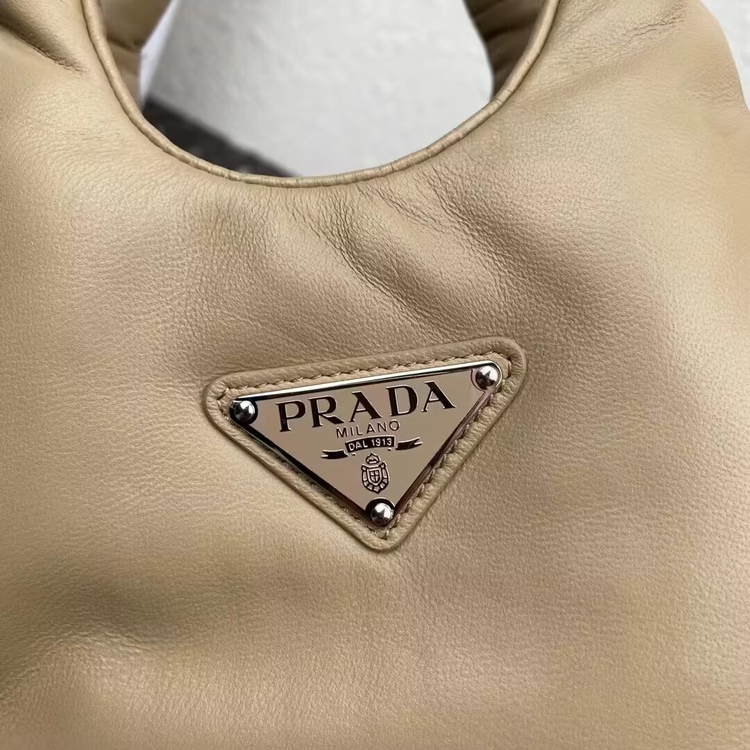 Prada Small padded Soft nappa-leather bag 1BA359 apricot