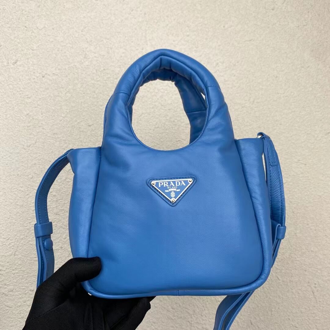 Prada Small padded Soft nappa-leather bag 1BA359 blue