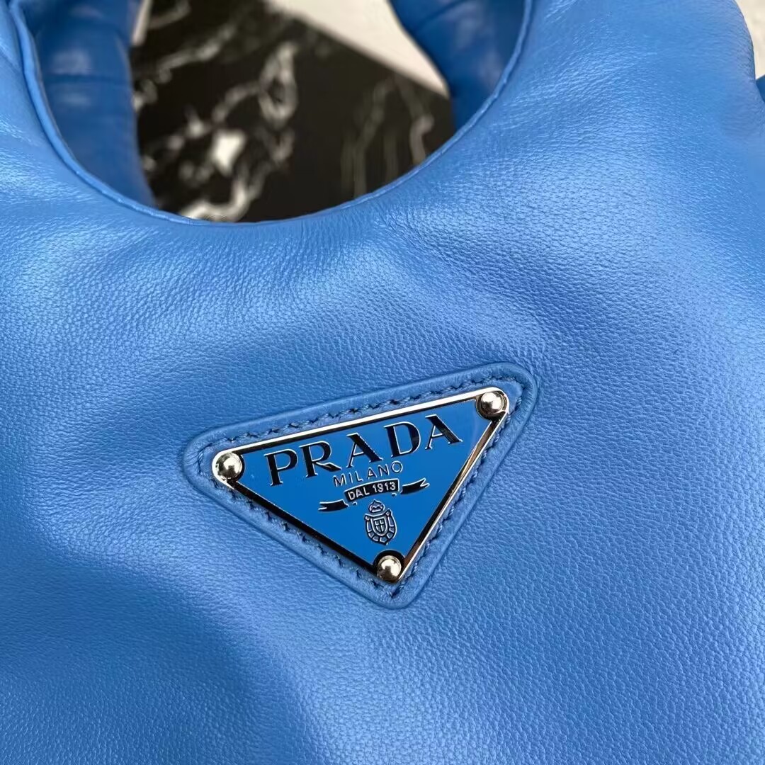Prada Small padded Soft nappa-leather bag 1BA359 blue
