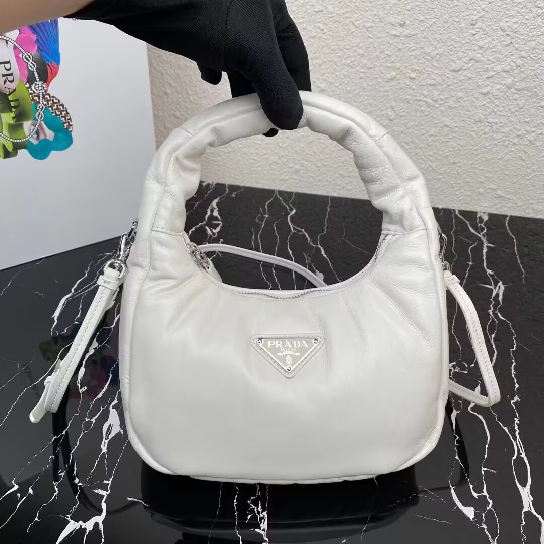 Prada Soft padded nappa leather mini-bag 1BA384 white