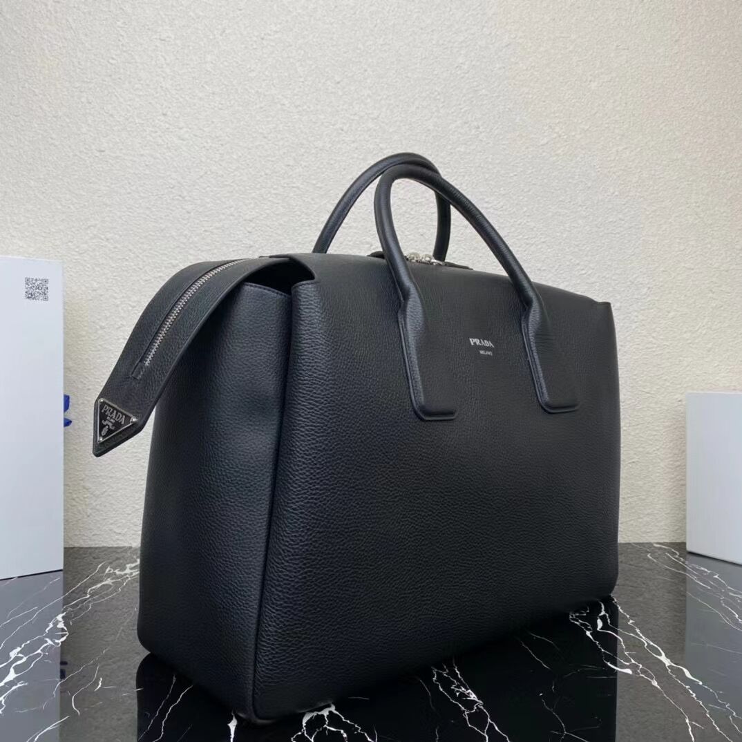 Prada leather tote bag with 2NV995 black